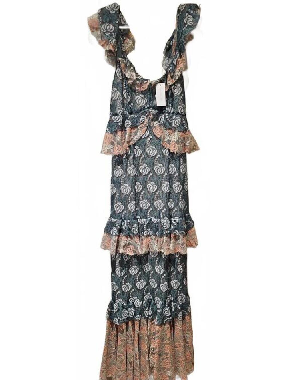 Sugar Lips Loni Lace Maxi Dress Tiered Garden Party Size Medium NWT